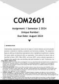 COM2601 Assignment 1 (ANSWERS) Semester 2 2024 - DISTINCTION GUARANTEED