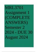 MRL3701 Assignment 1 (COMPLETE ANSWERS) Semester 2 2024 - DUE 30 August 2024