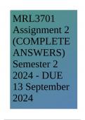 MRL3701 Assignment 2 (COMPLETE ANSWERS) Semester 2 2024 - DUE 13 September 2024