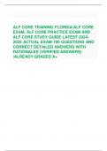 ALF CORE TRAINING FLORIDA/ALF CORE EXAM, ALF CORE PRACTICE EXAM AND ALF CORE STUDY GUIDE Exam Questions and Answers (2024/2025) (Verified Answers)