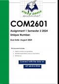 COM2601 Assignment 1 (ANSWERS) Semester 2 2024