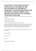 CHAPTER 54: THE CHILD WITH AN INTELLECTUAL DISABILITY OR DEVELOPMENTAL DISABILITY - MCKINNEY: EVOLVE RESOURCES FOR MATERNAL-CHILD NURSING, 5TH EDITION QUESTIONS AND ANSWERS WTH SOLUTIONS 2024