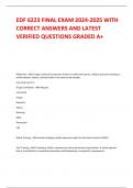 EDF 6223 FINAL EXAM 2024-2025 WITH  CORRECT ANSWERS AND LATEST  VERIFIED QUESTIONS GRADED A+