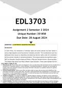 EDL3703 Assignment 2 (ANSWERS) Semester 2 2024 - DISTINCTION GUARANTEED