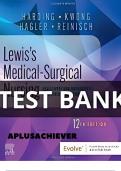 Test Bank for Lewis's Medical-Surgical Nursing, 12th Edition by Harding & Hagler's, All Chapters 1 - 69 Complete, Verified Latest Edition ISBN: 9780323789615|Official Test Bank