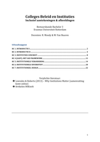 Colleges Beleid & Instituties (Uitgebreid - 1 t/m7)