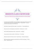 Minnesota Class D Water Exam 2024 |UPDATED|GUARANTEED WITH ACCURATE ANSWER