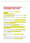 NUR 643E ADVANCED HEALTH ASSESSMENT FINAL EXAM