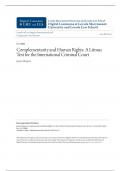 Complementarity and Human Rights: A Litmus Test for the International Criminal Court