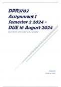 DPR3702 Assignment 1 Semester 2 2024 - DUE 16 August 2024