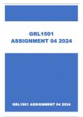 GRL1501 ASSIGNMENT 04 ANSWERS 2024