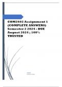 COM2602 Assignment 1 (COMPLETE ANSWERS) Semester 2 2024 Course Integrated Organisational Communication (COM2602) Institution University Of South Africa (Unisa) Book Integrated Organisational Communication