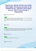 Final Exam: NR546/ NR 546 (Latest 2024/ 2025 Update) Psychopharmacology for the PMHNP Review -Questions and Verified Answers -100% Correct-Grade A-Chamberlain