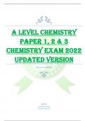 A LEVEL CHEMISTRY  PAPER 1, 2 & 3  CHEMISTRY EXAM 2022  UPDATED VERSION 