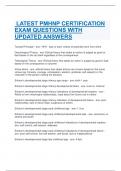 LATEST PMHNP CERTIFICATION EXAM QUESTIONS WITH UPDATED ANSWERS