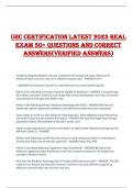 UHC CERTIFICATION LATEST 2023 REAL  EXAM 50+ QUESTIONS AND CORRECT  ANSWERS(VERIFIED ANSWERS) 