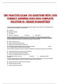 TMC PRACTICE EXAM 150 QUESTIONS WITH 100%  CORRECT ANSWERS 2023-2024 COMPLETE  SOLUTION/A+ GRADE GUARANTEED