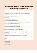 Millwright level 1 Exam Questions With Verified Answers