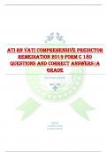 ATI RN VATI COMPREHENSIVE PREDICTOR  REMEDIATION 2019 FORM C 180  QUESTIONS AND CORRECT ANSWERS|A  GRADE 