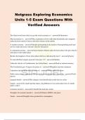 Notgrass Exploring Economics Units 1-5 Exam Questions With Verified Answers