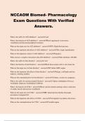 NCCAOM Biomed- Pharmacology Exam Questions With Verified Answers.