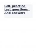 GRE practice test questions And answers