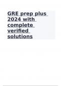 GRE prep plus 2024 with complete verified solutions.