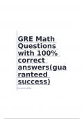 GRE Math Practice Questions with 100- correct answers.