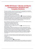 NURS 4510 Exam 1 Shocks and Burns Comprehensive Questions and Complete Solutions