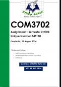 COM3702 Assignment 1 (QUALITY ANSWERS) Semester 2 2024