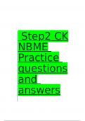 Step2 CK NBME Practice questions and answers.