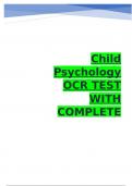 Child Psychology OCR TEST WITH COMPLETE SOLUTIONS