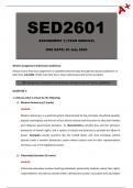 SED2601 Assignment 3 [Detailed Answers] Year Module - Due: 25 July 2024