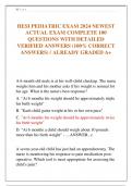 HESI PEDIATRIC EXAM 2024 NEWEST  ACTUAL EXAM COMPLETE 100  QUESTIONS WITH DETAILED  VERIFIED ANSWERS (100% CORRECT  ANSWERS) / ALREADY GRADED A+