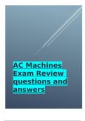 AC Machines Exam Review questions and answers.