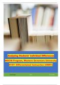 Analyzing Students’ Individual Differences   MSCIN Program, Western Governors University  D187: Differentiated Instruction (ONM1)