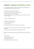 Chapter 7: asepsis and infection control Questions with 100% Correct Answers