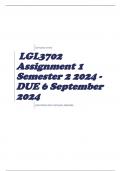 LGL3702 Assignment 1 Semester 2 2024 - DUE 6 September 2024