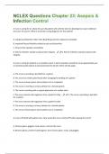 NCLEX Questions Chapter 23: Asepsis & Infection Control  Questions And Answers Rated A+ New Update Assured Satisfaction