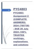 PYC4803 Assignment 2 (COMPLETE ANSWERS) 2024 (785738) - DUE 26 July 2024