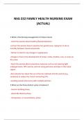   NSG 222 FAMILY HEALTH NURSING EXAM (ACTUAL) 2024 QUESTIONS AND ANSWERS 