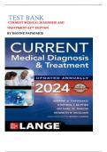 Test Bank For Current Medical Diagnosis And Treatment 2024, 63rd Edition By Maxine Papadakis| 9781265556242| All Chapters 1 - 42|LATEST