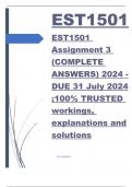 EST1501 Assignment 3 (COMPLETE ANSWERS) 2024 - DUE 31 July 2024