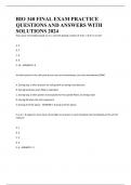 BIO 340 FINAL EXAM PRACTICE QUESTIONS AND ANSWERS WITH SOLUTIONS 2024