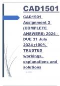 CAD1501 Assignment 3 (COMPLETE ANSWERS) 2024 - DUE 31 July 2024