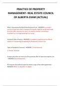 PRACTICE OF PROPERTY MANAGEMENT- REAL ESTATE COUNCIL OF ALBERTA EXAM (ACTUAL) 2024 Q/A