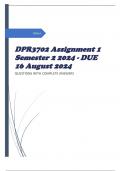 DPR3702 Assignment 1 Semester 2 2024 - DUE 16 August 2024