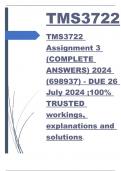 TMS3722 Assignment 3 (COMPLETE ANSWERS) 2024 (698937) - DUE 26 July 2024