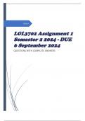 LGL3702 Assignment 1 Semester 2 2024 - DUE 6 September 2024