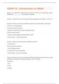 OSHA 10 - Introduction to OSHA  Questions & Answers Solved 100% Correct!!